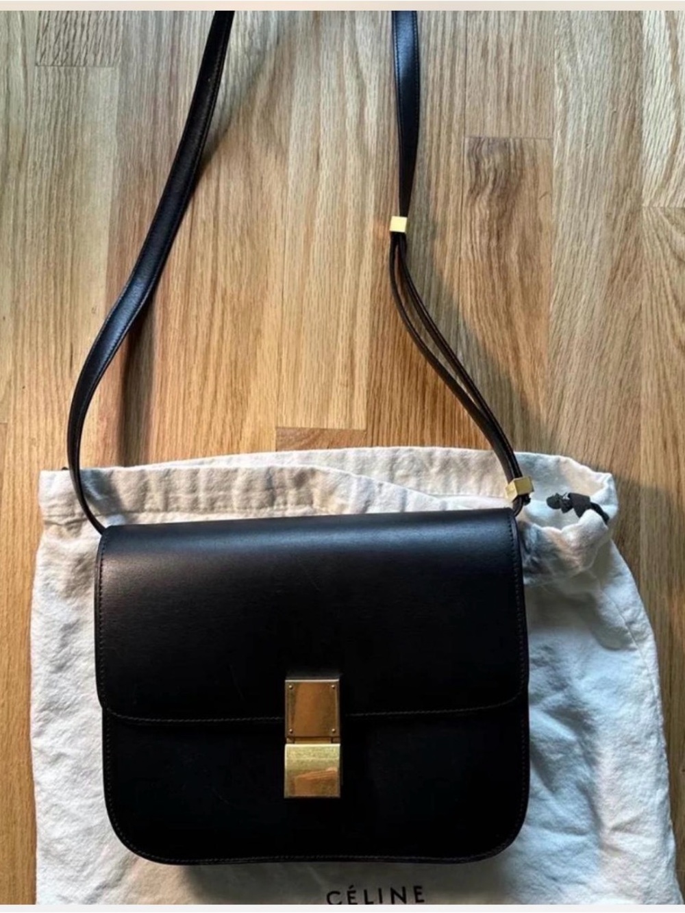 Celine Phoebe Philo era Black Leather  Box Bag